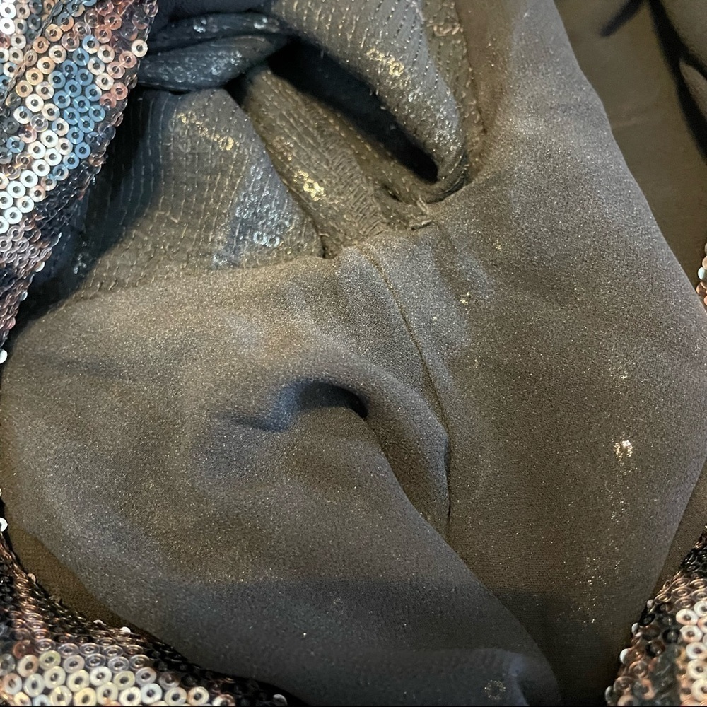 Zara Trf Sequins Animal Print V Neck Babydoll Tunic Dress w/Short Flutte… - Picture 10 of 11